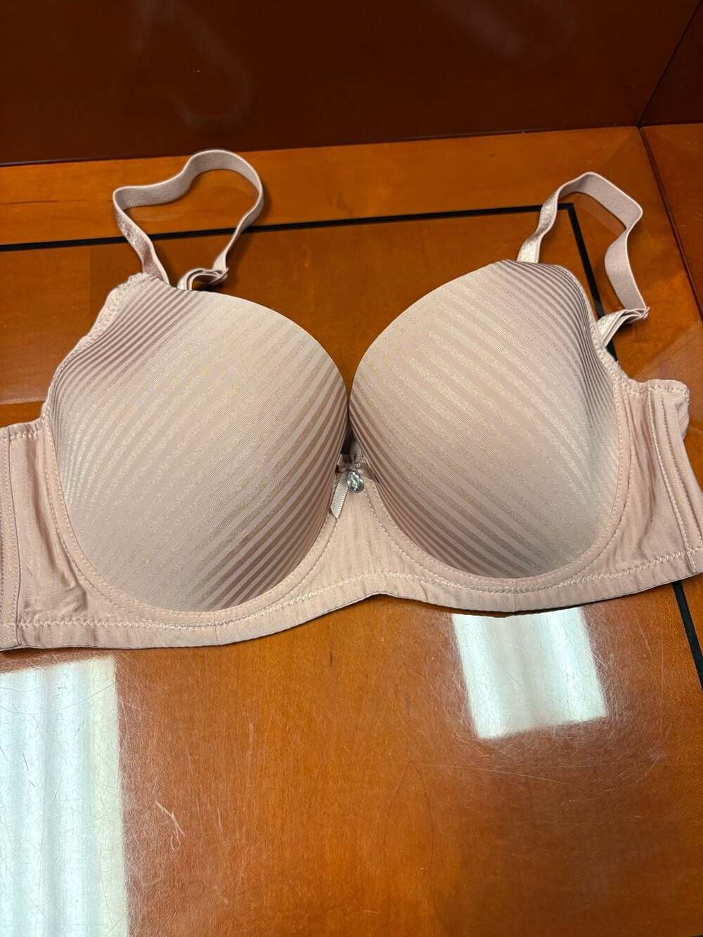 Underwire Bra Size 100C Beige Stripe Lined